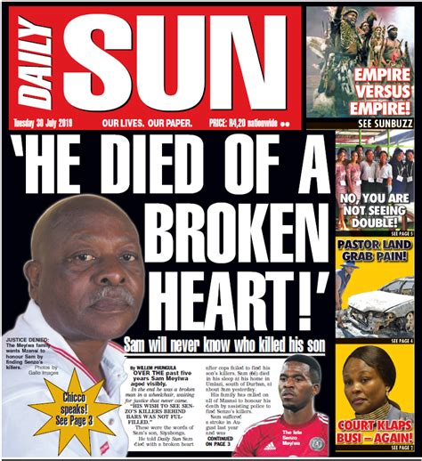 TODAY'S FRONT PAGE! | Daily Sun