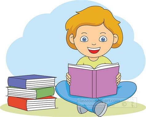 School Clipart-girl reading a book 1127