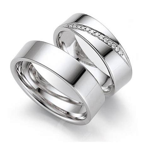 Wedding bands in 14K white gold - Cober Juweliers