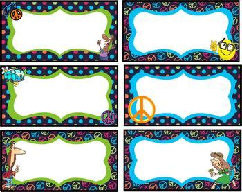 Peace and Groovy Theme Labels *editable* by teaching with peace | TpT