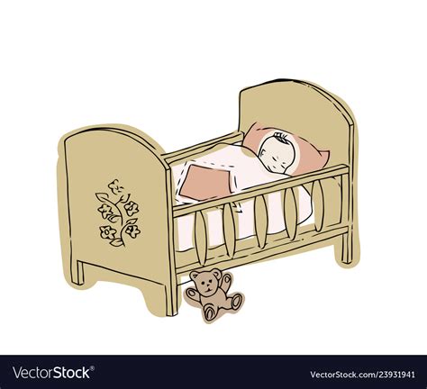 Baby crib Royalty Free Vector Image - VectorStock