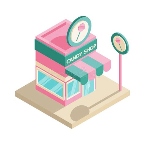 Isometric Candy Shop Flat Design Stock Vector - Illustration of ...