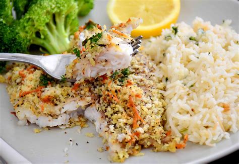 Baked Parmesan Crusted Tilapia with Rice Pilaf and Broccoli - Pepper Delight