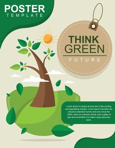 Simple Think Green Poster Design 208466 Vector Art at Vecteezy