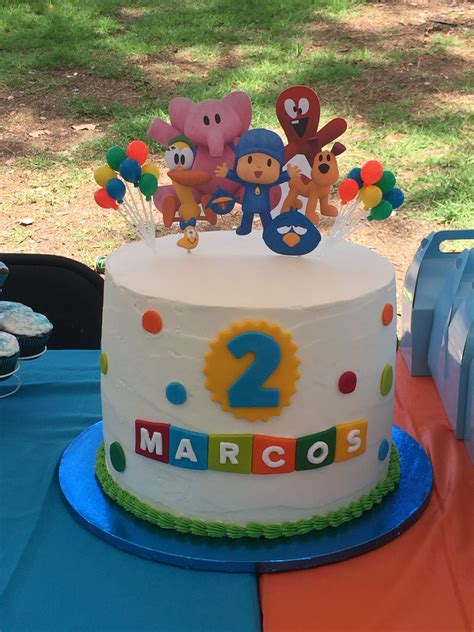 Pocoyo Birthday cake | Diy birthday cake, 3rd birthday cakes, Birthday cake decorating