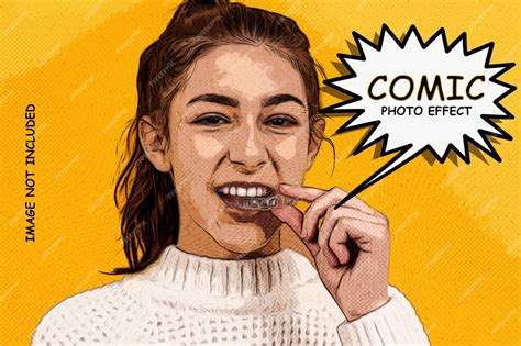 Premium PSD | Comic vectorized cartoon photo effects psd template