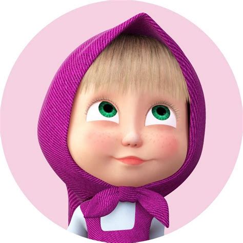 a cartoon character with green eyes wearing a purple scarf