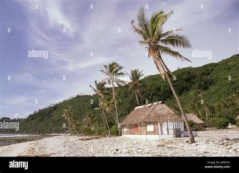 South Pacific Ocean, Wallis and Futuna Islands, Beach hut Stock Photo ...