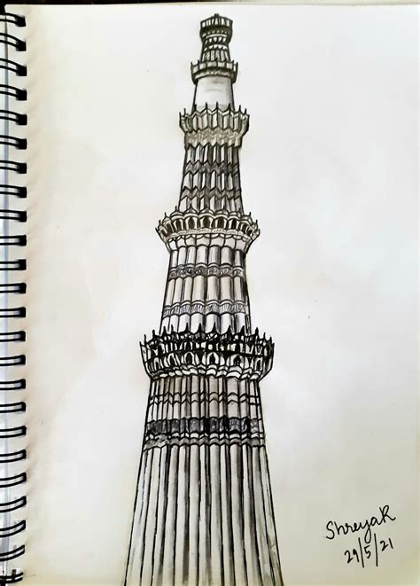 Qutub Minar Artistic Sketch