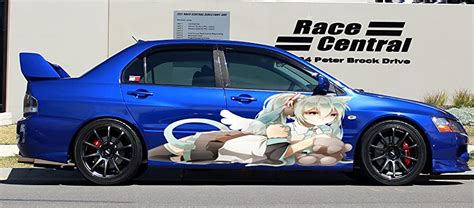 Anime Girl Car Sticker, Anime Car Vinyl Decal, Racing car decal, Anime ...