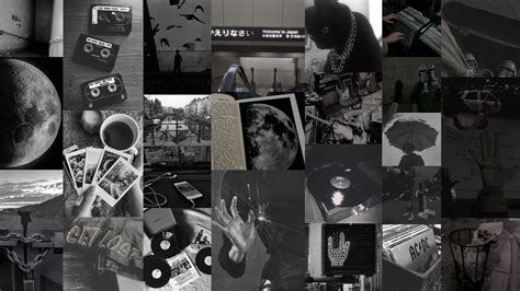 Dark Gray Aesthetic Desktop Wallpaper Collage