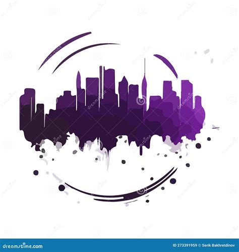 Vector Drawing of a City Silhouette on a White Background. for Your ...