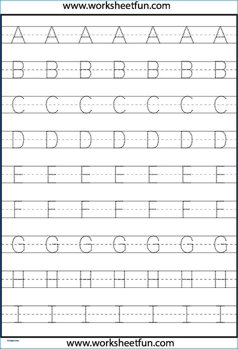 Dotted Line Letters For Tracing - TracingLettersWorksheets.com