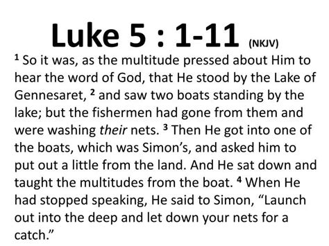 PPT - Luke 5 : 1-11 (NKJV) PowerPoint Presentation, free download - ID ...