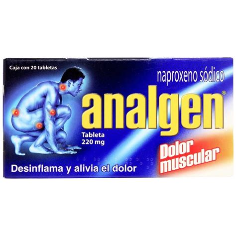 Analgen dolor muscular 220 mg caja con 20 tabletas | Walmart