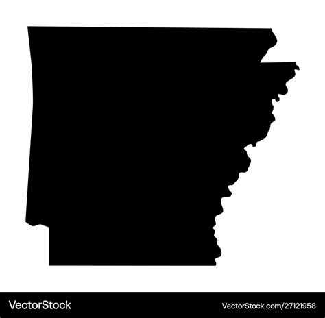 Arkansas state silhouette map Royalty Free Vector Image