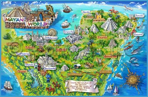 Mexico Map Tourist Attractions - TravelsFinders.Com