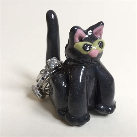 Black Cat Ring Holder - Songbird Studio