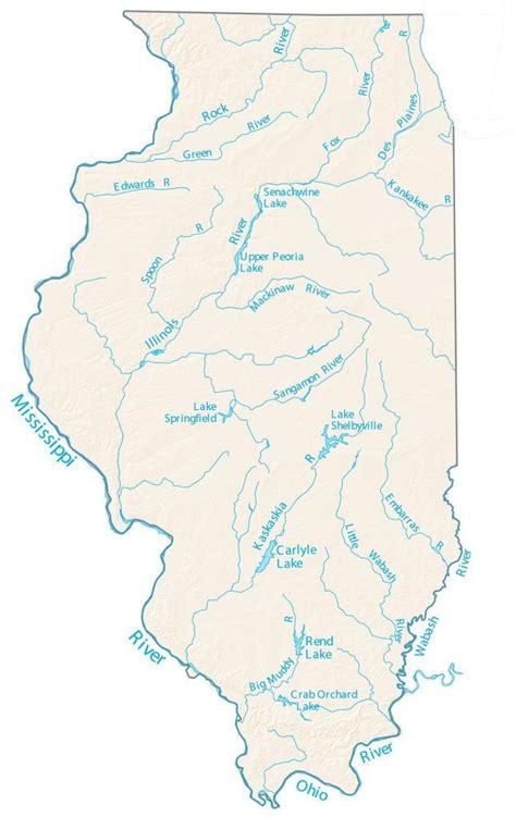 Illinois Lakes and Rivers Map - GIS Geography