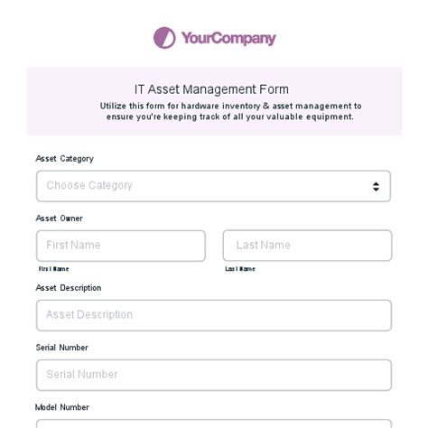 IT Asset Form Template | Formstack