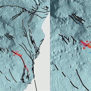 Left: surface rupture of the December 26, 2018, Mw 4.9 earthquake along ...