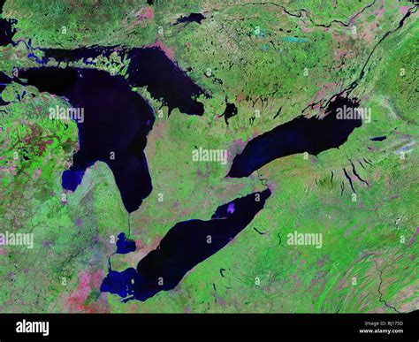 High over Southern Ontario and the lower Great Lakes. A high resolution ...