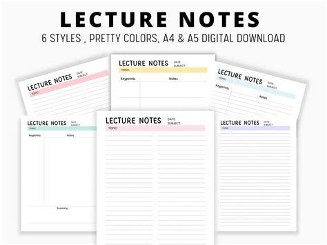 Lecture notes, pretty lecture notes, lecture notes templates High School Student Planner, High ...