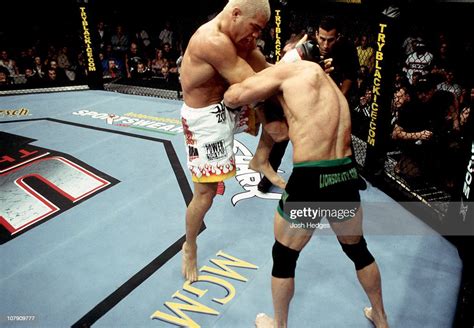 Tito Ortiz and Ken Shamrock battle during UFC 40 at the MGM Grand ...