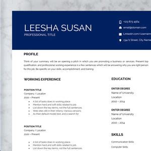 CV Template Resume Template Word, Professional Modern Resume Template ...