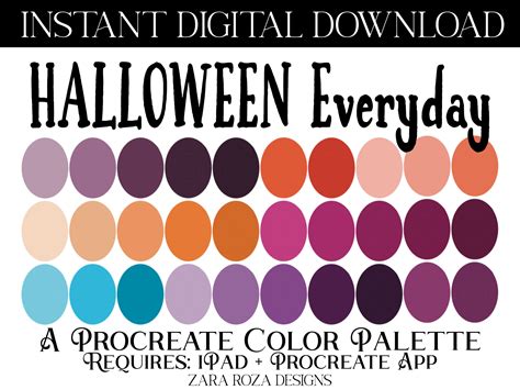 Halloween Everyday Procreate Color Palette DIGITAL DOWNLOAD Requires ...