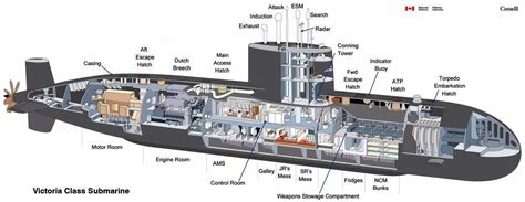 Royal Canadian Navy Victoria SSK Cross Section Drawing | Submarines, Royal canadian navy, Submarine