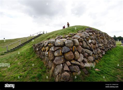 The ancient Viking ring castle, at the Trelleborg Museum. Trelleborg ...