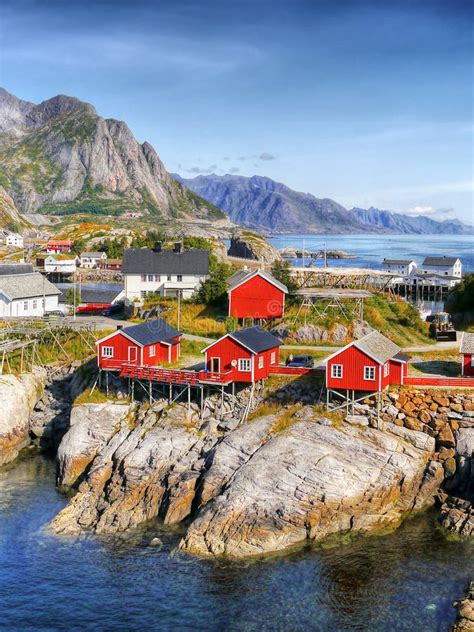 Lofoten Islands Fishing Village, Norway Stock Photo - Image of ...