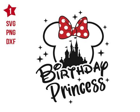 Disney birthday princess svg, Disney minnie birthday girl svg | BOXMEDIART Svg Cut Files and Designs