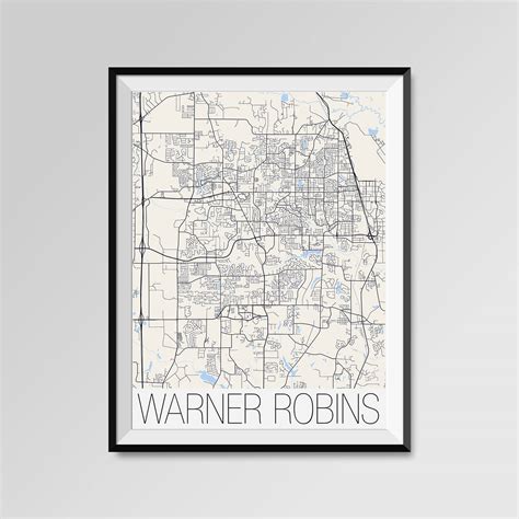 WARNER ROBINS Georgia Map Warner Robins City Map Print | Etsy