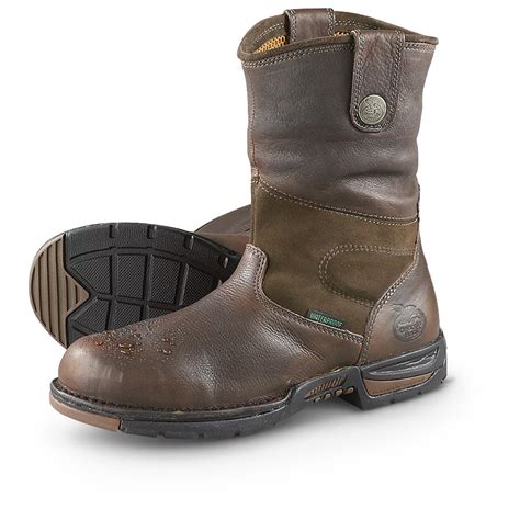 Men's Georgia Boot® Athens Steel Toe Waterproof Wellington Boots, Brown - 292221, Work Boots at ...