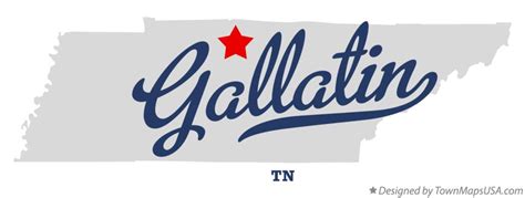 Map of Gallatin, TN, Tennessee