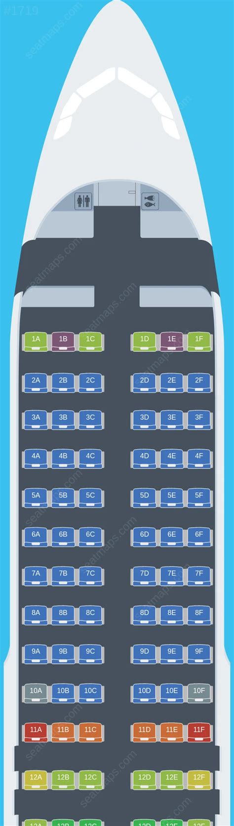 Seat map of Aer Lingus Limited Airbus A320 aircraft