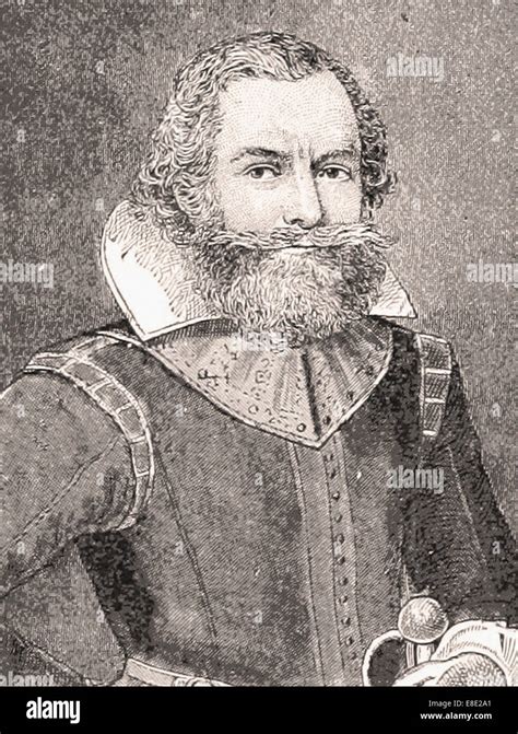 Portrait of Captain John Smith - Engraving - XIX th Century Stock Photo ...