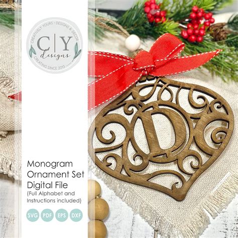 Monogram Ornament Set SVG, Digital File, Laser File - Etsy