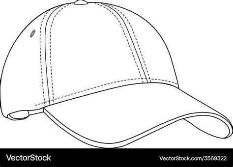 Baseball cap outlinme Royalty Free Vector Image