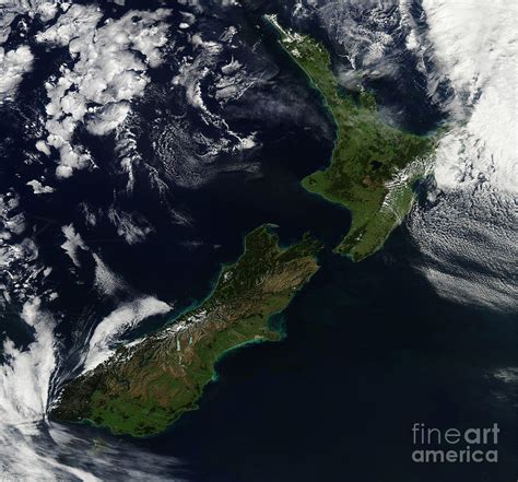 Satellite View Of New Zealand Photograph by Stocktrek Images - Fine Art ...