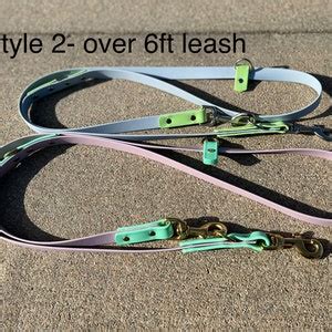 3/4 Wide Two Tone Biothane Webbing Convertible Leash European Leash ...