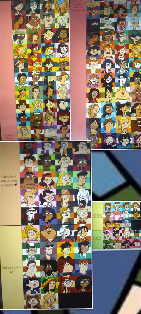 Total Drama & Disventure Camp Characters Combined Tierlist+ Seasons Ranking : r/Totaldrama