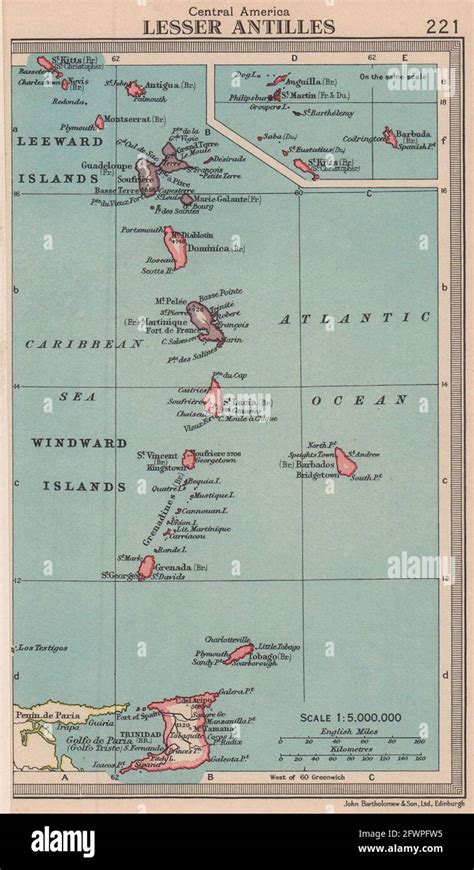 Leeward islands map hi-res stock photography and images - Alamy