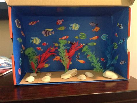 Shoebox Aquarium | Science projects for kids, Aquarium craft, Dinosaur projects