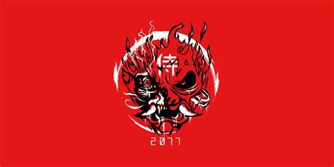Cyberpunk 2077, cyberpunk, CD Projekt RED, samurai, demon, red background, red | 8192x4096 ...
