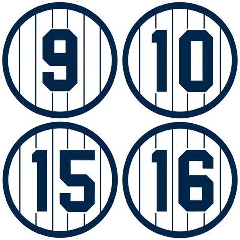 New York Yankees Retired Number Vinyl Decal New York Yankees | Etsy