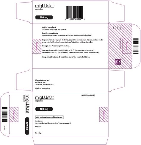 Miglustat - FDA prescribing information, side effects and uses