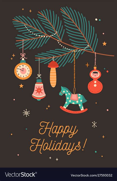 Happy holidays greeting cards template Royalty Free Vector